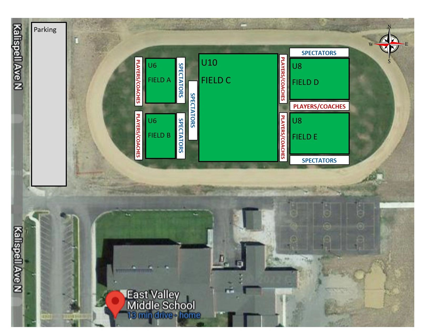 Red Mountain Soccer Complex Field Map Locations