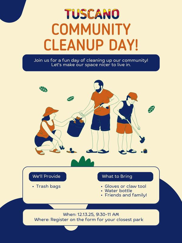 Graphic poster for community clean up day