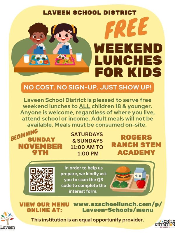 Free weekend lunches for kids
