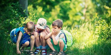 Kids in outdoor therapy group 