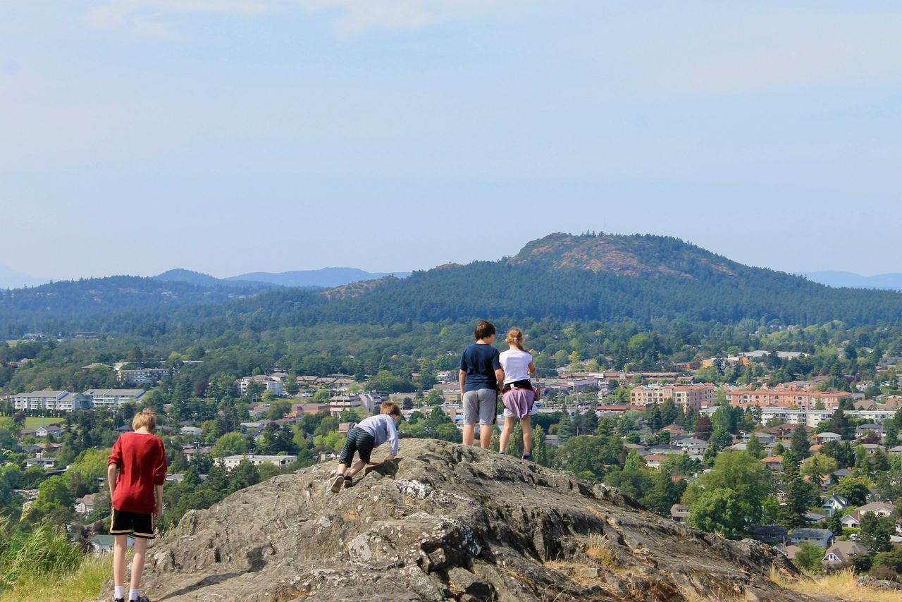 Kids exploring in Mount Douglas