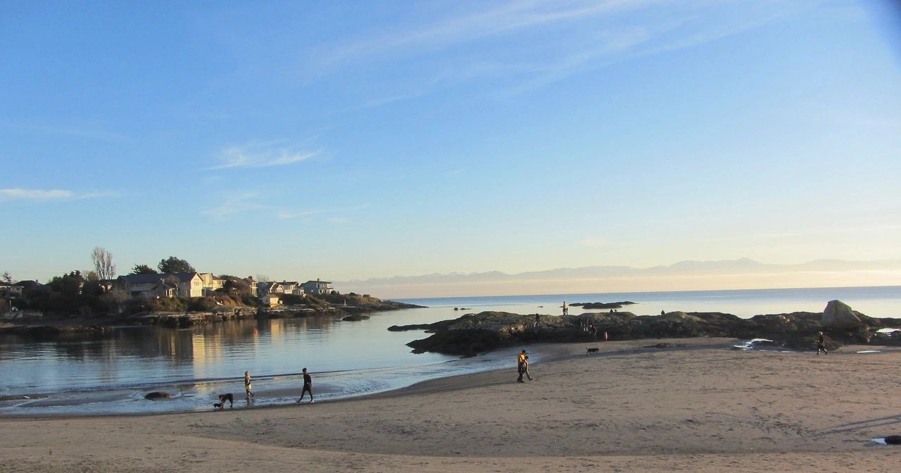 Tranquil beach at the sunset in Victoria