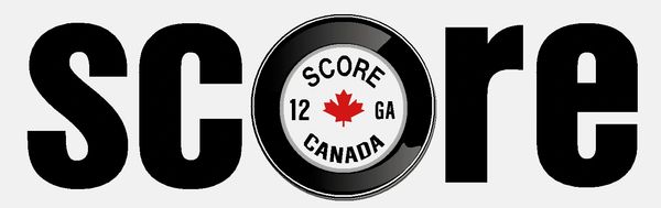 Logo for Score Canada with a hockey puck.