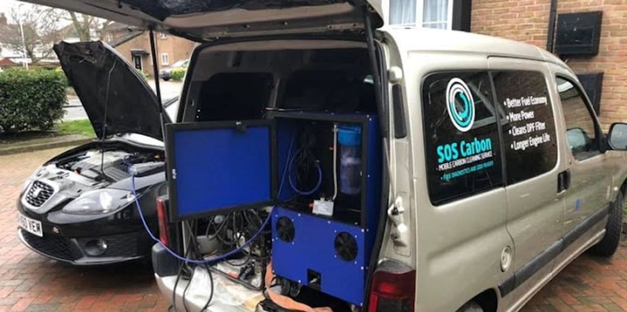 is Car in progress of cleaning.