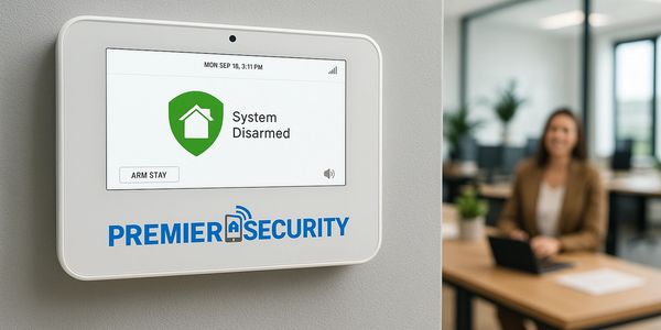 Business security system control panel installed in Port St. Lucie retail office