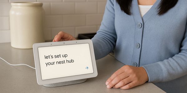 Premier Security connecting a Google Nest Hub during a smart home setup