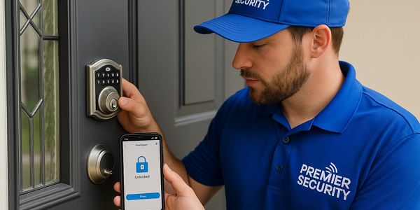 Smart home devices installed by Premier Security — smart locks, cameras, thermostats— Port St. Lucie