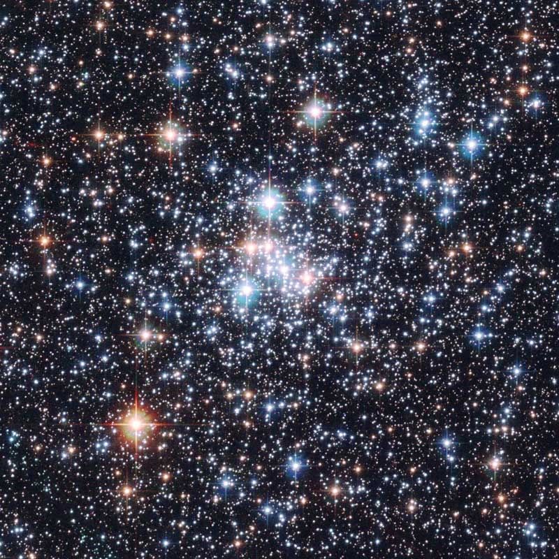 Star cluster NGC 290 photographed by Hubble space telescope in the Small Magellanic Cloud