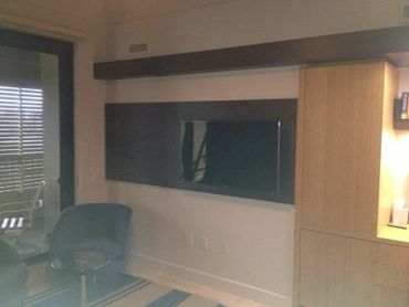 Heritage- Custom finish office built-in with custom TV panel