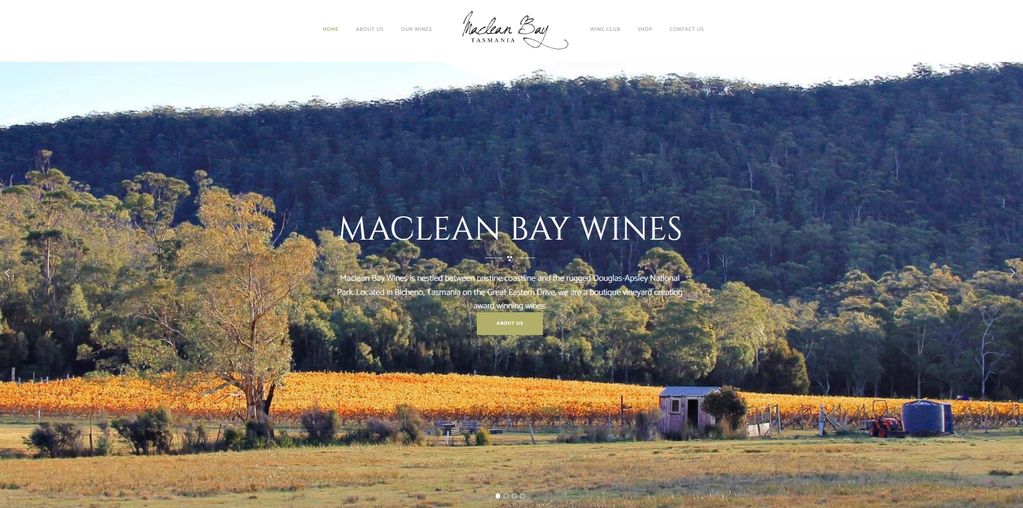 Maclean Bay Wines website homepage