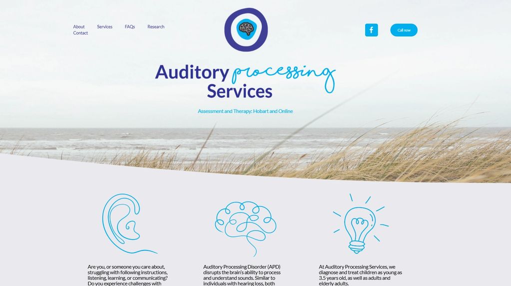 Auditory Processing Services website homepage