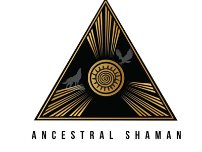 Ancestral Shaman logo with triangle and animal symbols.