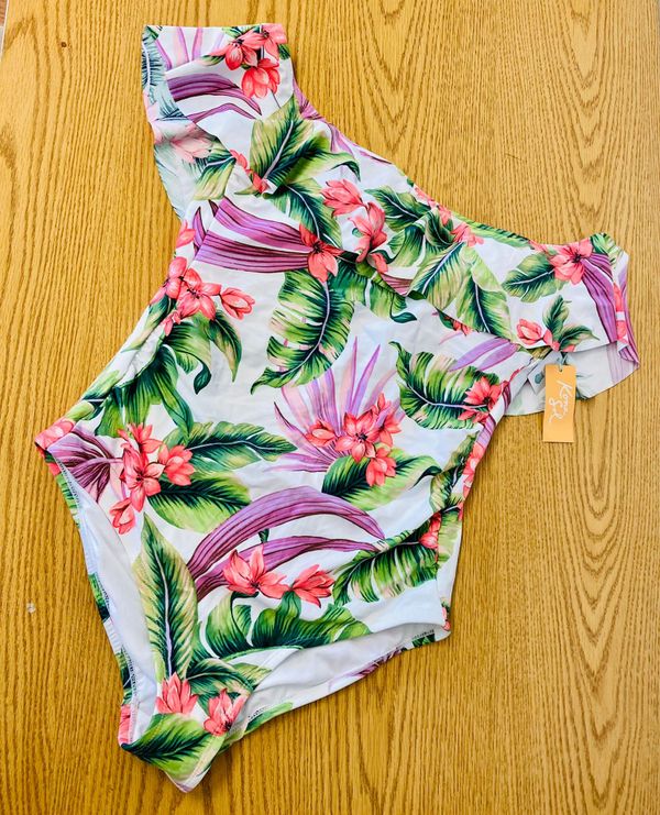 traje de baño  estampado hawaiano mujer