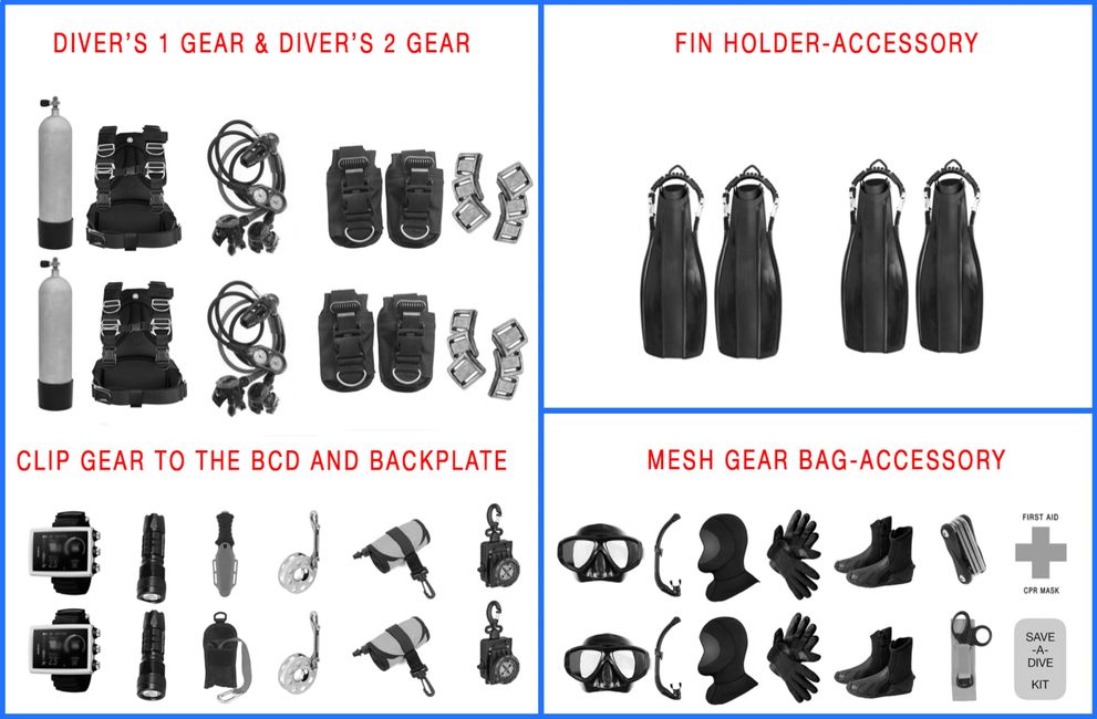 Shark Bite Scuba Tank Dolly, Tank Carrier, Scuba Diving Shark Bite