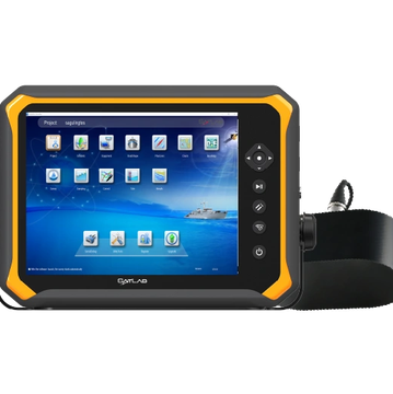 Portable digital inspection device with screen and buttons.