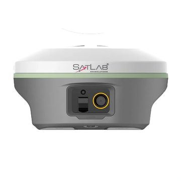 SATLAB device with gray and white casing and ports.