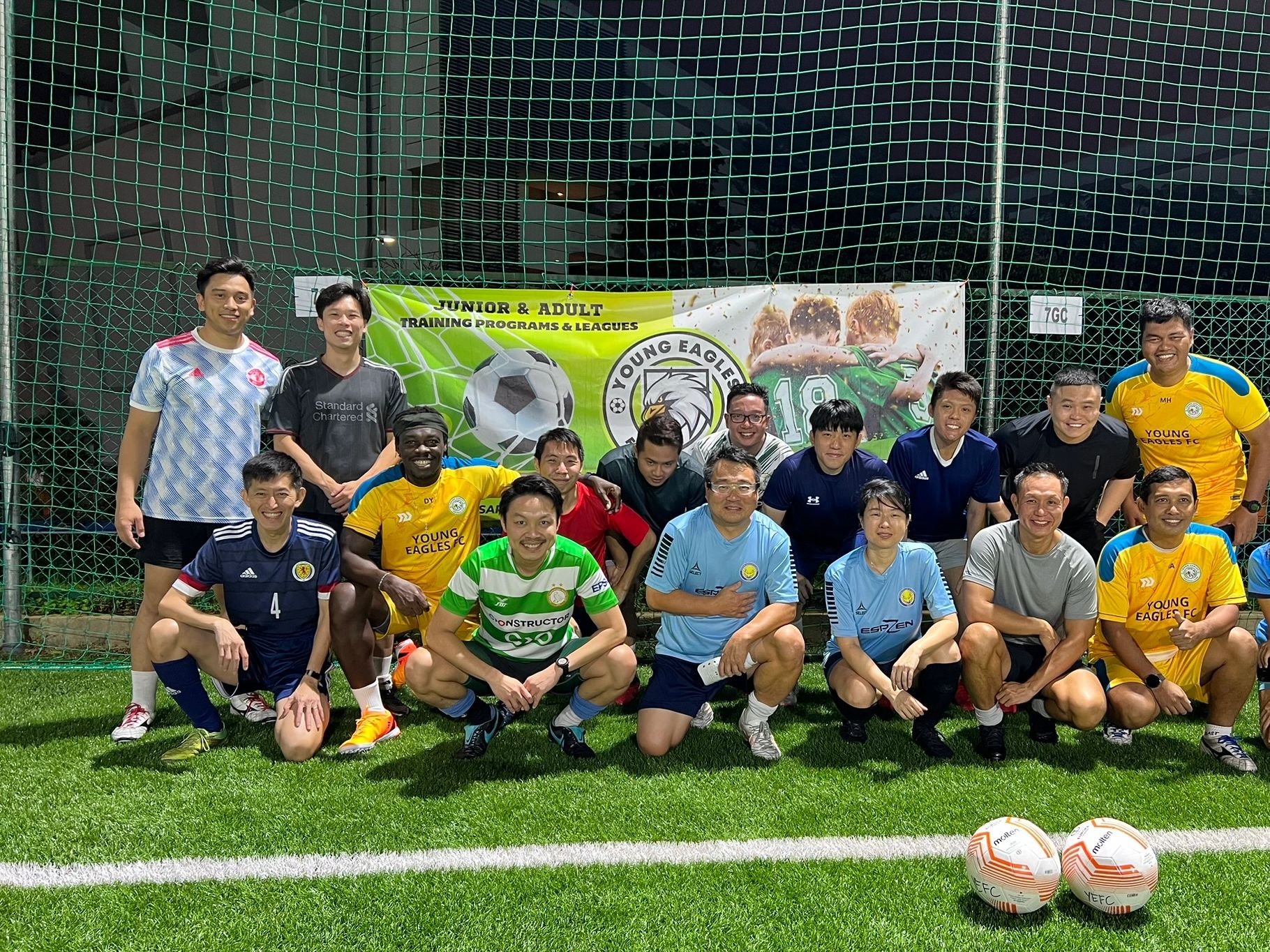 Our Young Eagles FC PLayers enjoying an Adult Training Session!