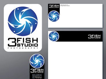 Logo and branding for 3 Fish Studio Photography.