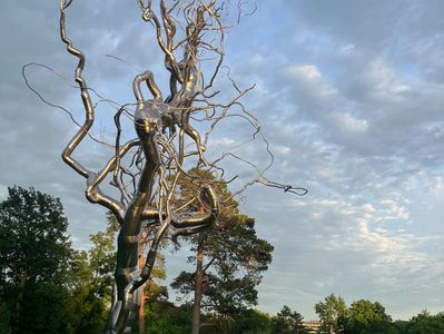 Artist Roxy Paine's work entitled Ferment located on the lawn of The Nelson-Atkins Museum of Art.