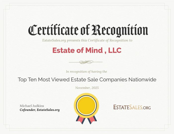 Fifth In the Nation for most viewed estate sale companies!