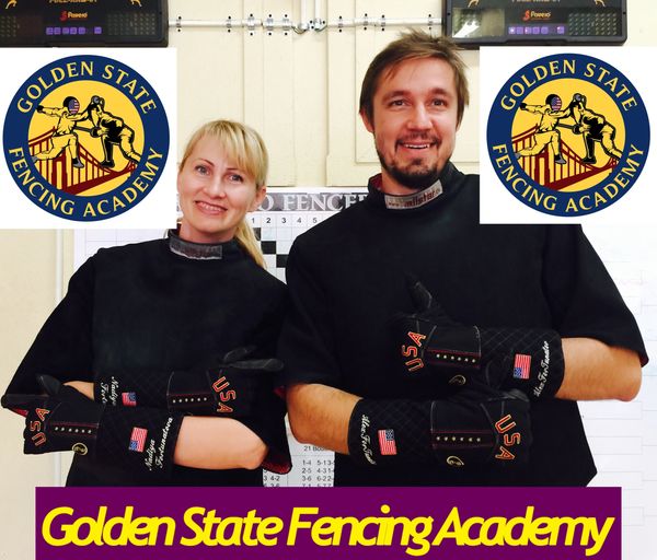 Golden State Fencing Academy coaches Alex (Oleksiy) Fortunatov and Nadiya Fortunatova.