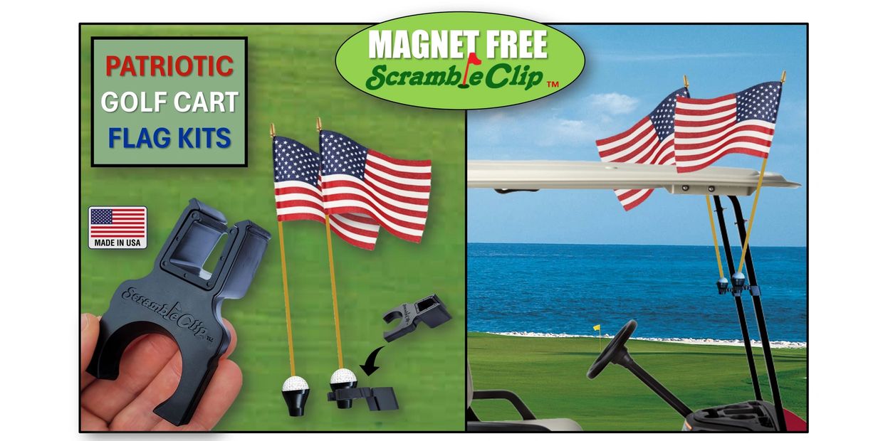 ScrambleClip clip Made in USA golf cart flag kit ScrambleStickGolf ScrambleStick patriotic Scramble