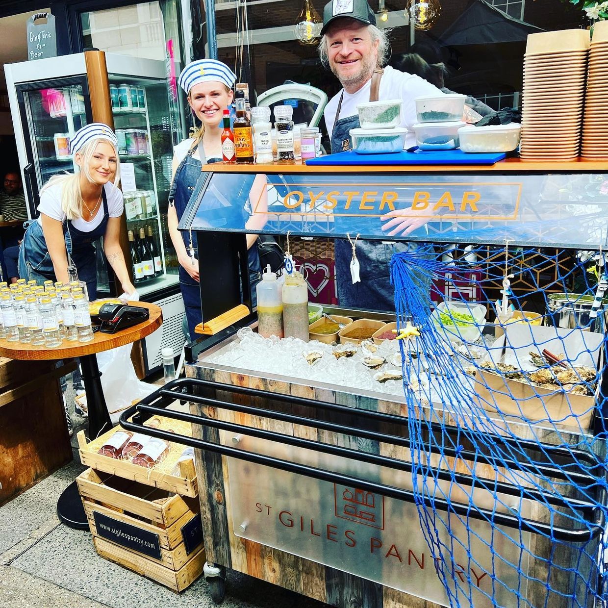 The St Giles Pantry team with the oyster bar