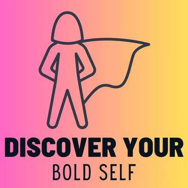 Graphic of a person with a cape and motivational text on a gradient background.
