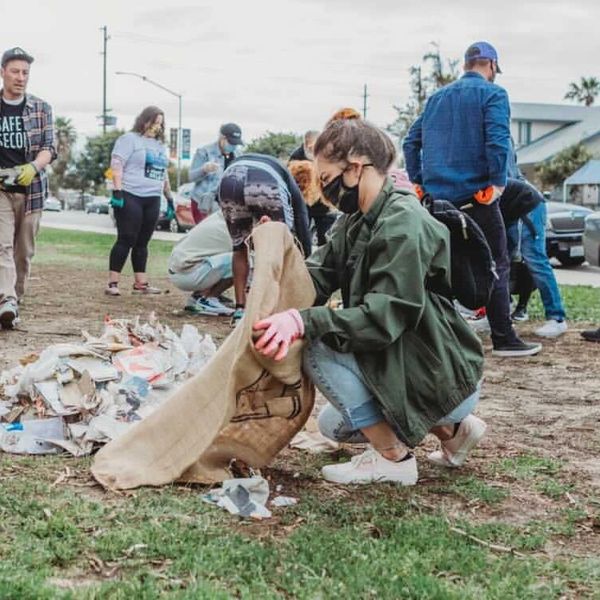 Community cleanup at Chicano Park, San Diego, California.