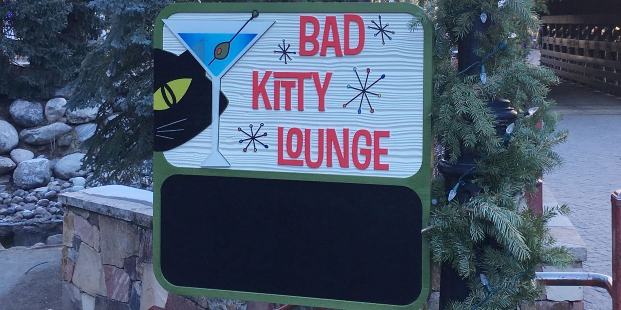 Bad Kitty Lounge, Vail, Colorado, Custom Signage, CNC Routing, Craftsmanship, Artist, Fine Signs