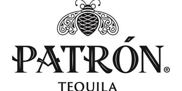 Patrón Tequila logo with bee design.