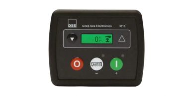 Deep Sea Electronics 3110 controller with display and control buttons.
