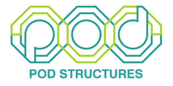 Logo of Pod Structures with stylized letters.