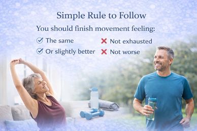 Couple exercising with tips for finishing movement feeling good.