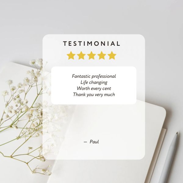 Five-star professional testimonial for Quit by Paul.