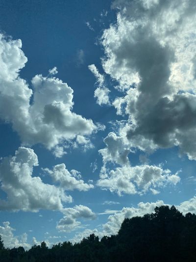 Clouds in blue sunny sky