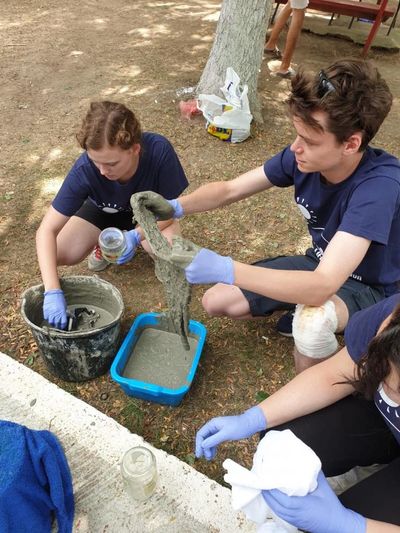 Some of our volunteers helping a project