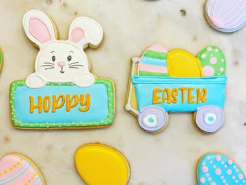 bunny and easter egg cookies