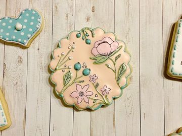 cookie decorated with flowers