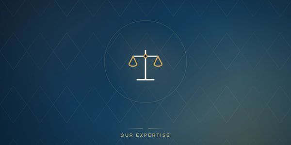 Scales of justice icon with 'Our Expertise' text.