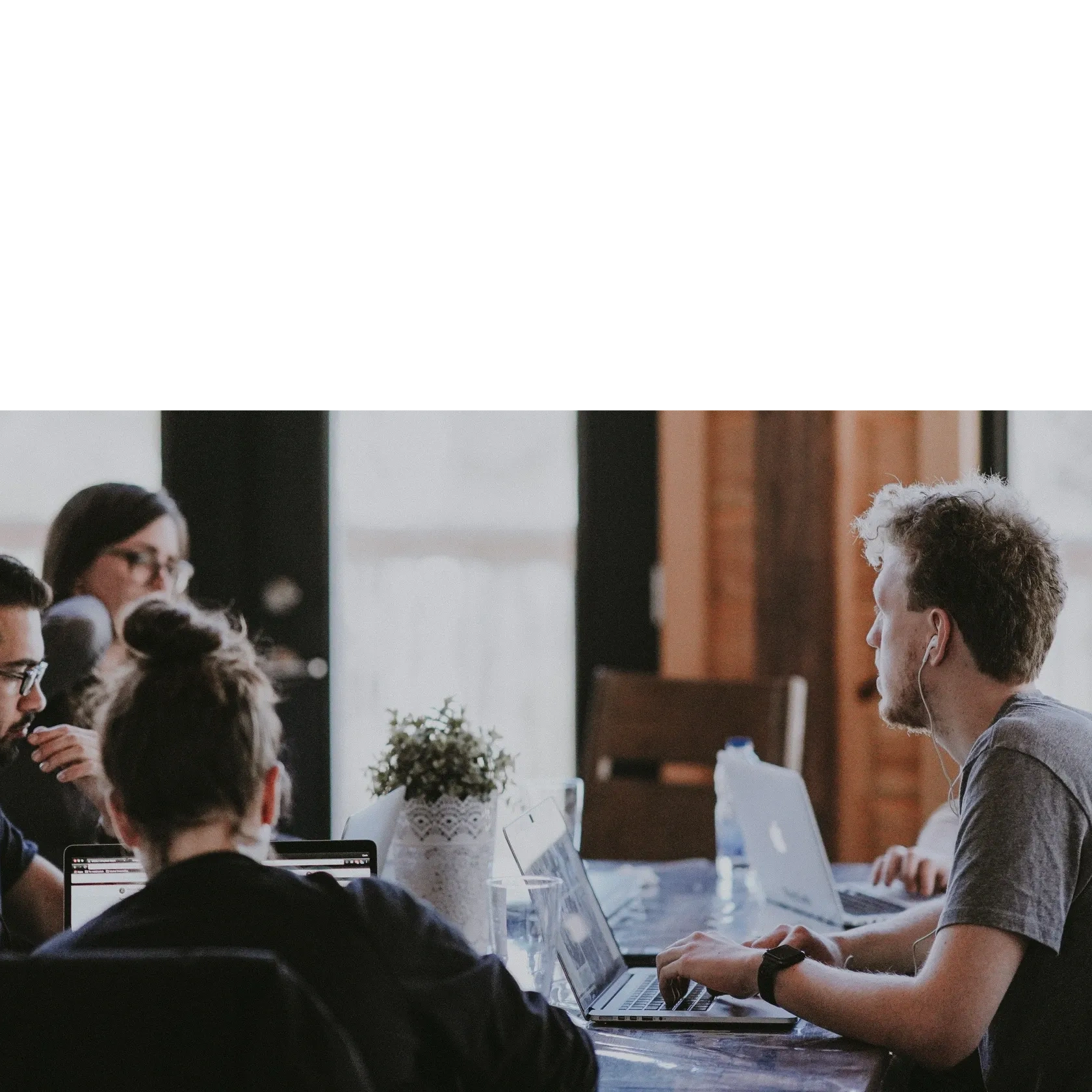 Group of people working on marketing solutions