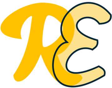 Yellow stylized letters 'RE' logo.