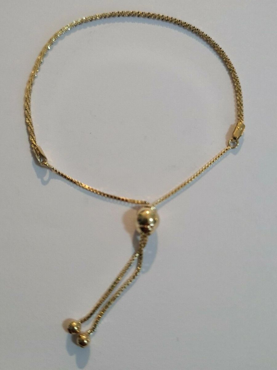 9CT YELLOW GOLD TOCALLE CHAIN ADJUSTABLE BRACELET MAXIMUM 23CM/9