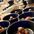 Dish with ramen quail egg on crisp nest