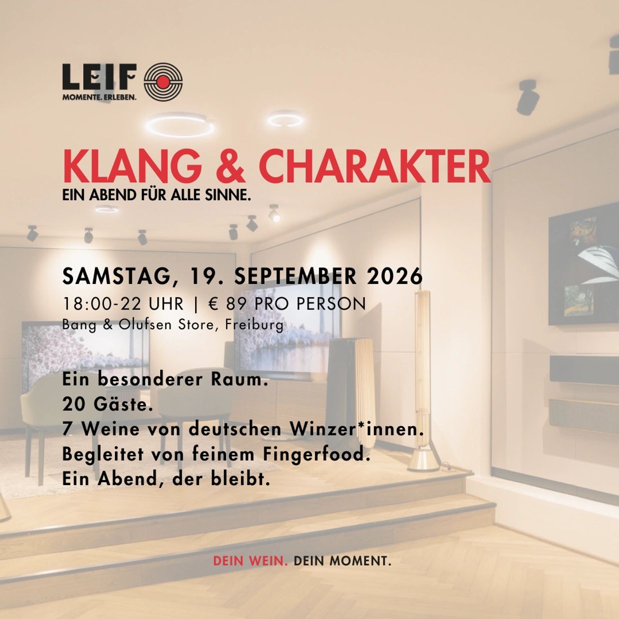 Event poster for a wine tasting evening in Freiburg, September 2026.