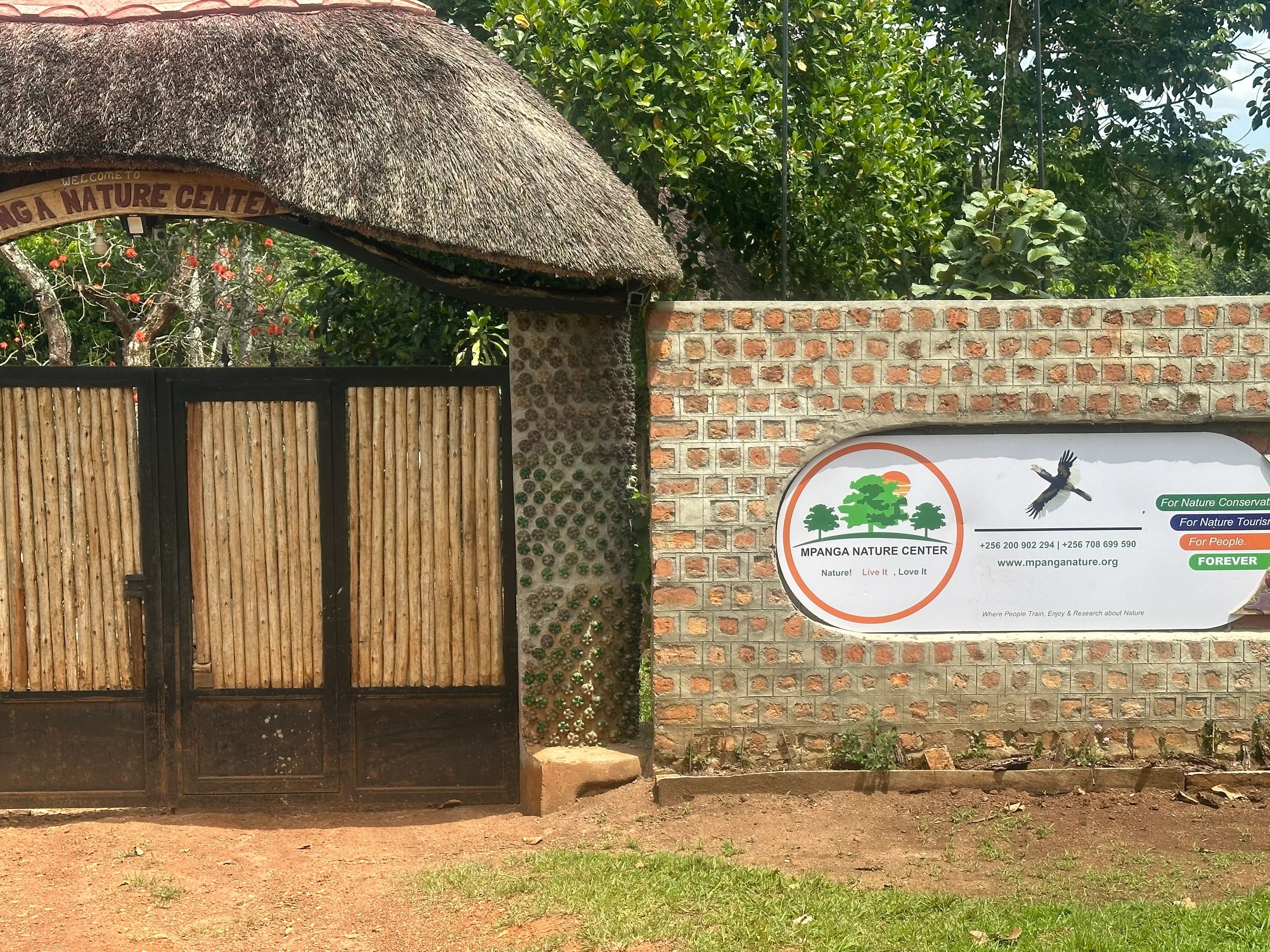 Front foot traffic gate of Mpanga Nature Center.