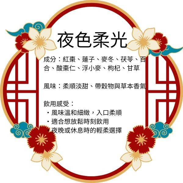 Traditional Chinese herbal product label with floral and circular border design.