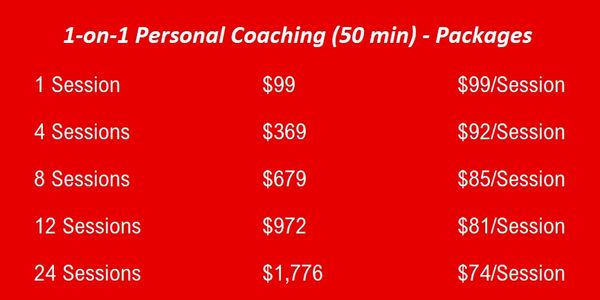 In-person personal training pricing at Alpha Life Fitness