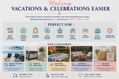 Vacation and event rentals with family focus and stress-free celebrations.