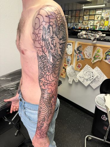 Traditional Japanese dragon sleeve 